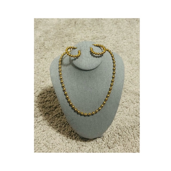 Gold Plated Necklace & Earrings Set. NWOT - Picture 3 of 6